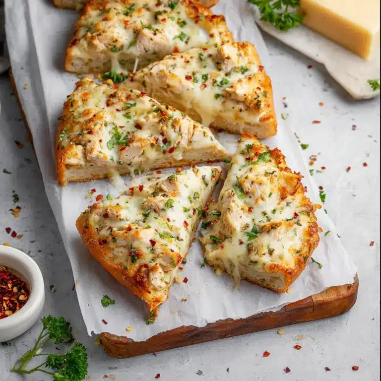 The Viral Chicken Alfredo Garlic Bread I'm Obsessed With Recipe