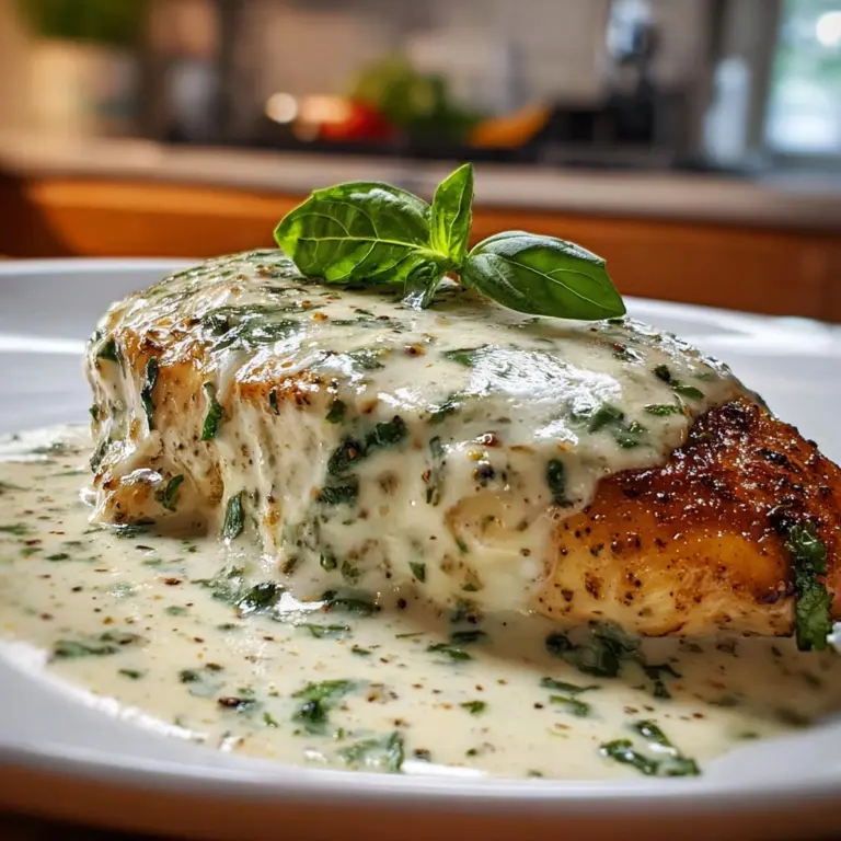 Irresistible Mozzarella Chicken in Basil Cream Sauce Recipe