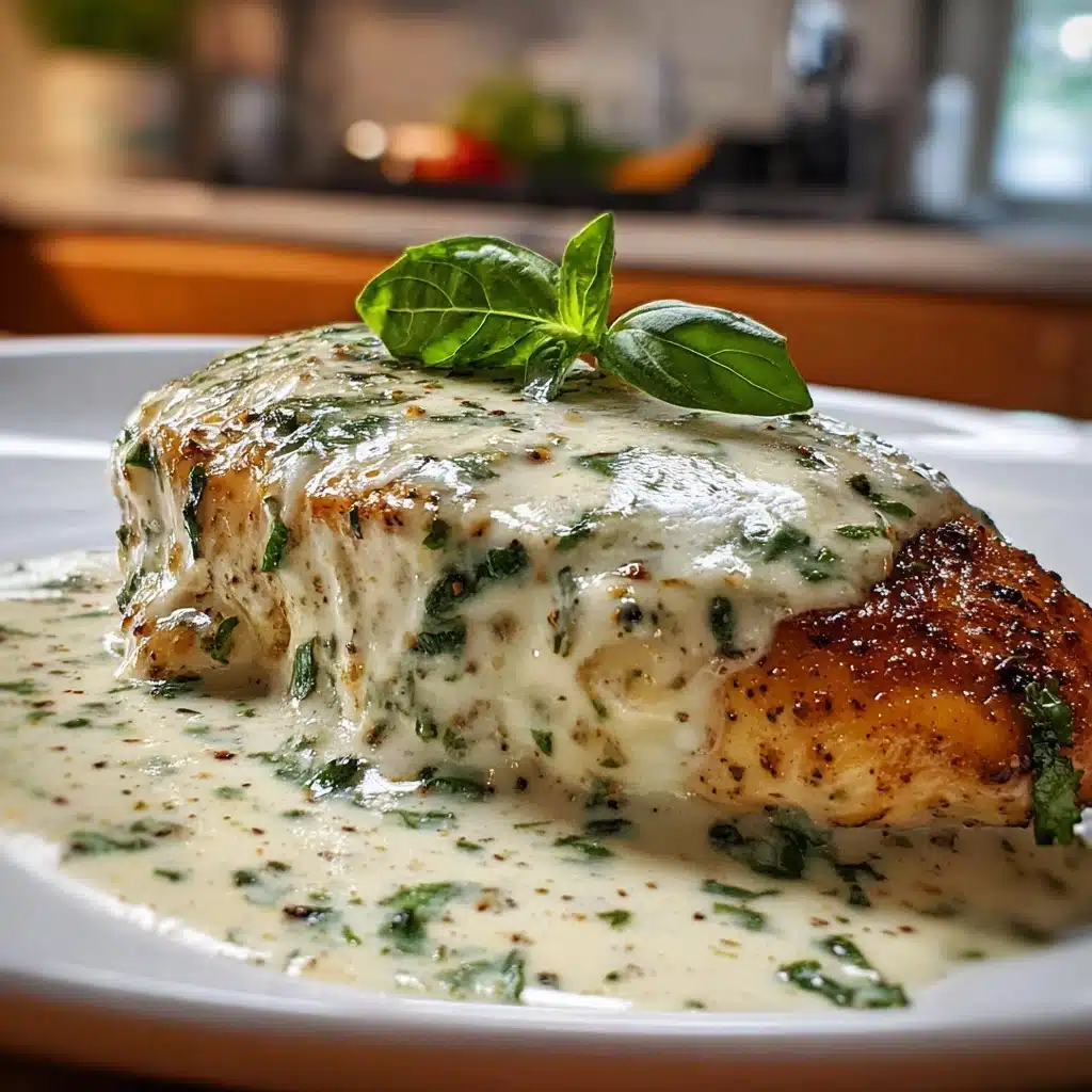 Irresistible Mozzarella Chicken in Basil Cream Sauce Recipe
