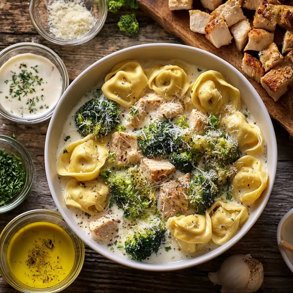 Easy Creamy Tortellini with Chicken and Broccoli Recipe