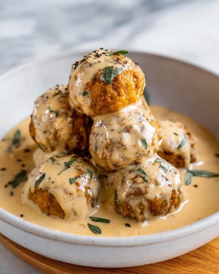 Pumpkin Chicken Meatballs in Sage Cream Sauce Recipe