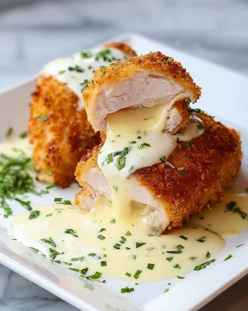Chicken Cordon Bleu with Swiss Cheese Sauce Recipe