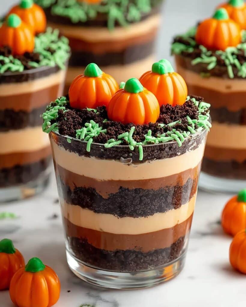 Chocolate Pumpkin Patch Dirt Cups Recipe