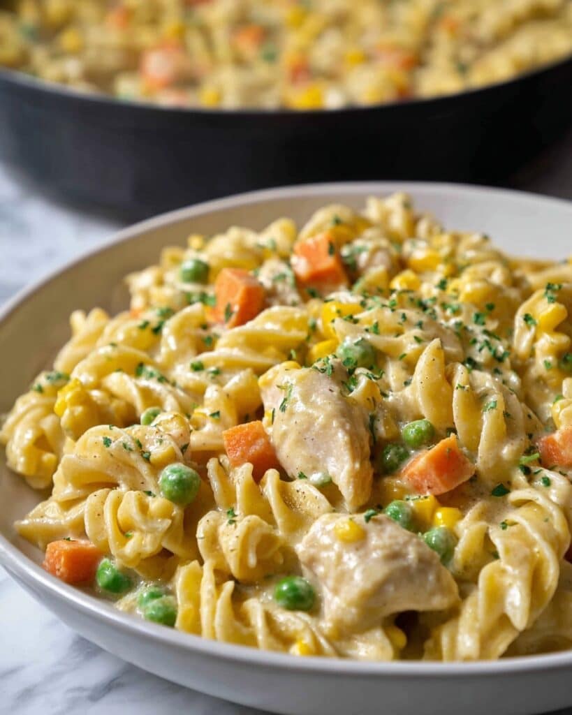 Quick Chicken Pot Pie Pasta Recipe