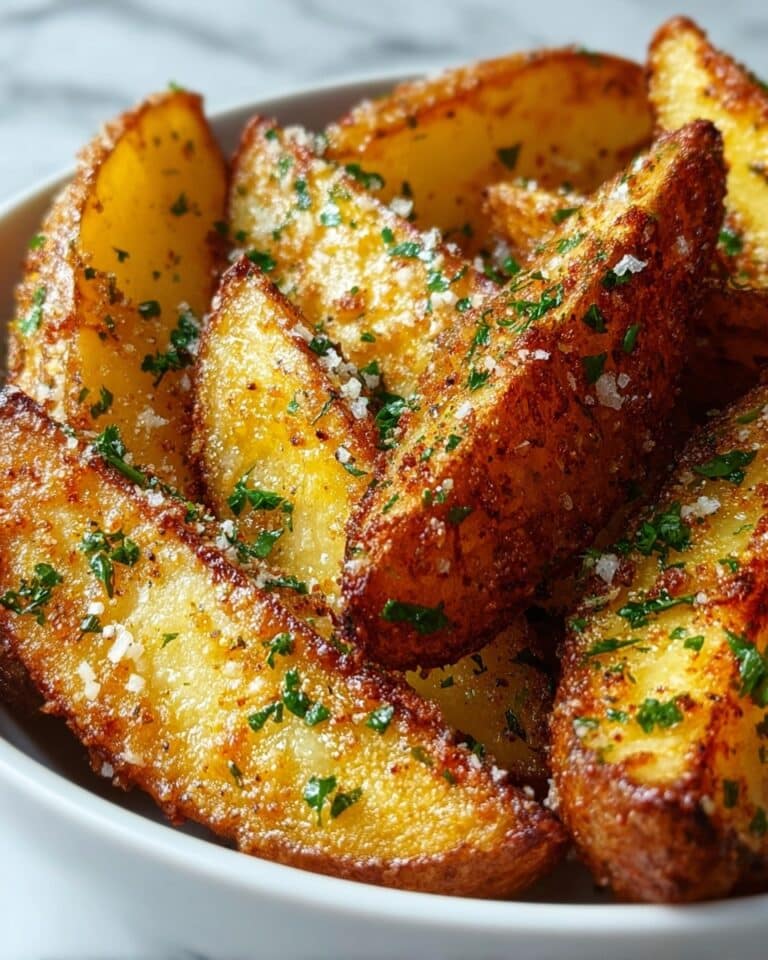 Baked Garlic Parmesan Potato Wedges Recipe
