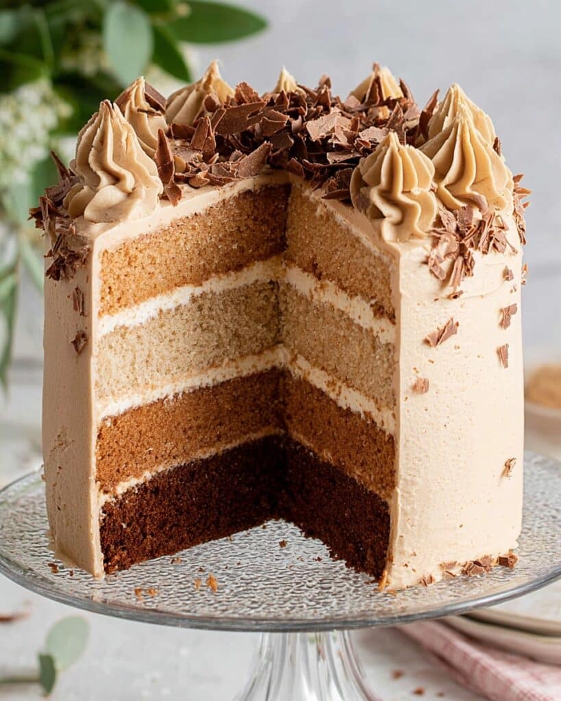 Coffee Flavored Cake with Swiss Meringue Buttercream Recipe