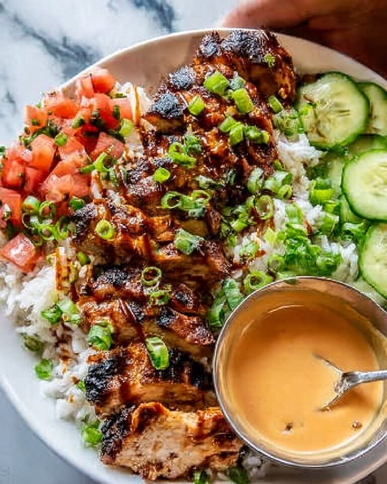 Sweet Chili Chicken Bowl with Coconut Lime Drizzle Recipe