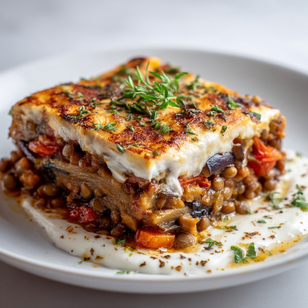 Layered Aubergine & Lentil Bake Recipe