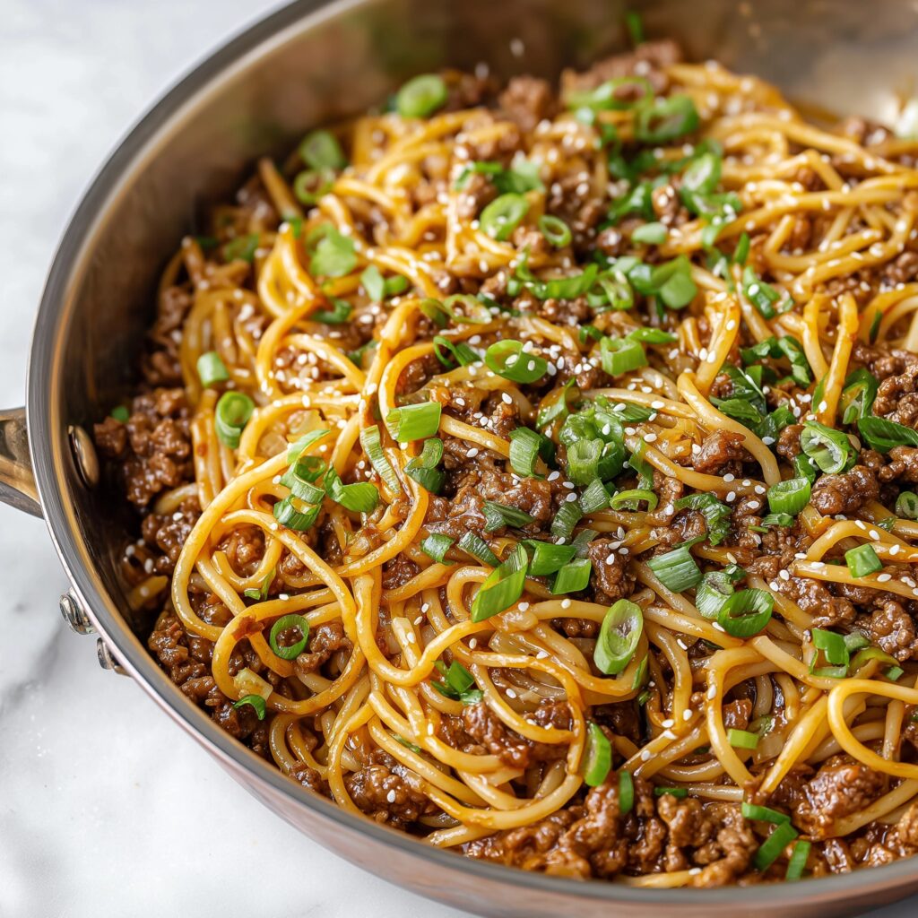 Angel Hair Pasta with Chinese Beef Sauce Recipe