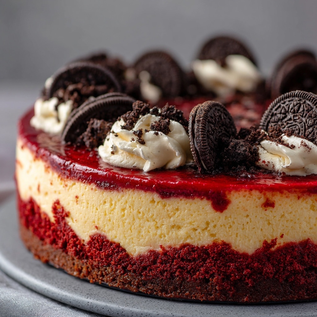Red Velvet Cookie Dough Cheesecake Recipe