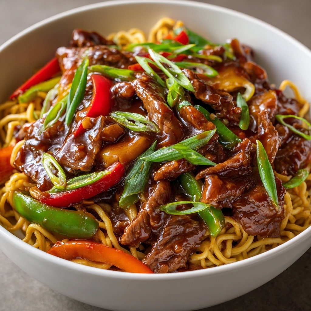 Angel Hair Pasta with Chinese Beef Sauce Recipe - Recipe Image