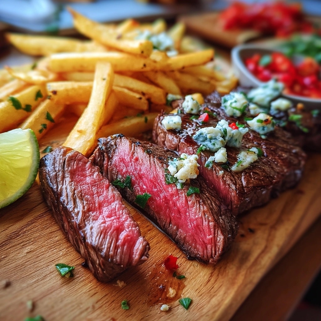 Balsamic Marinated Flank Steak with Blue Cheese Crust Recipe
