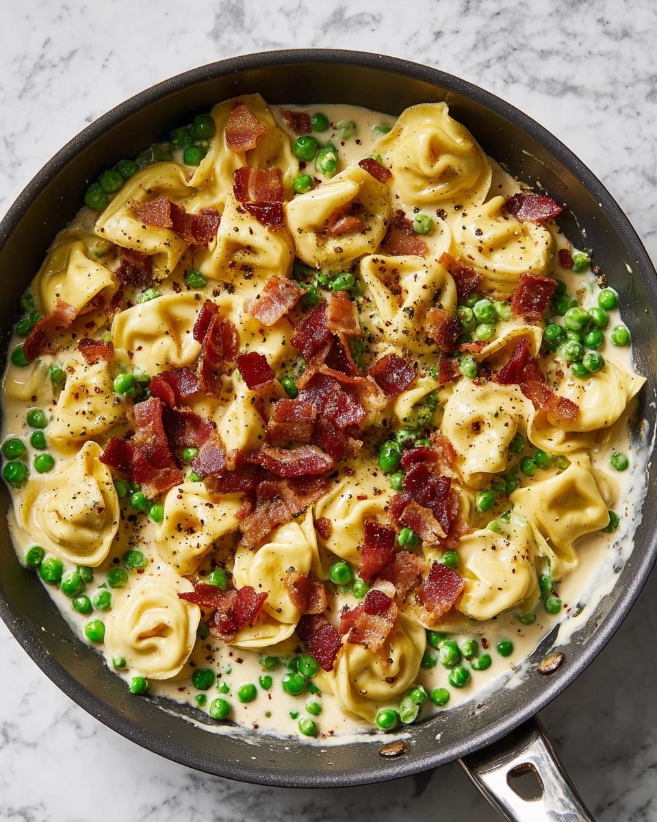 One-Pot Tortellini with Prosciutto and Peas Recipe - Recipe Image