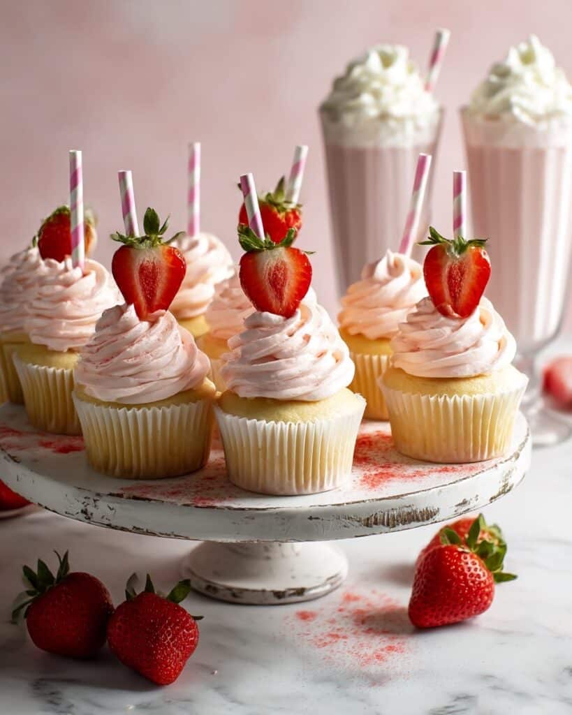 Strawberry Milkshake Cupcakes Recipe