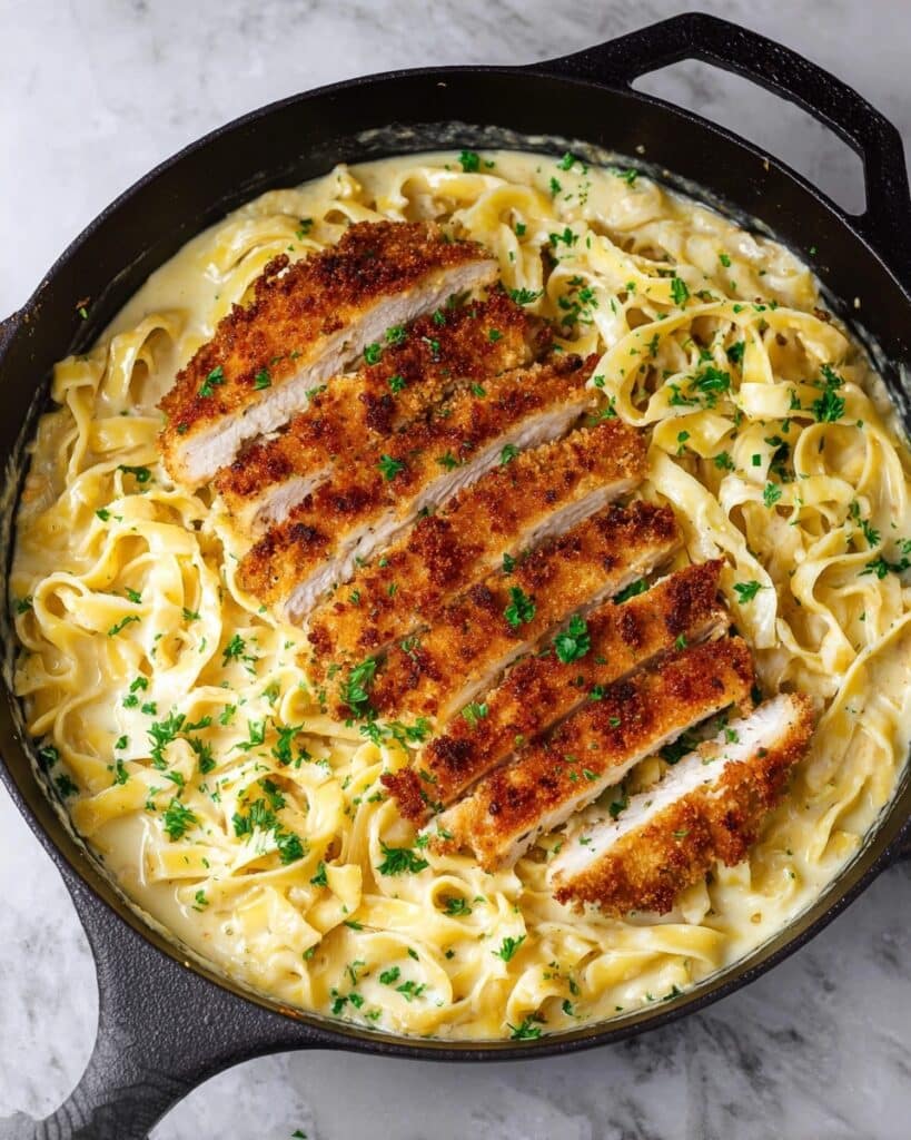 Crispy Chicken Fettuccine Alfredo Recipe