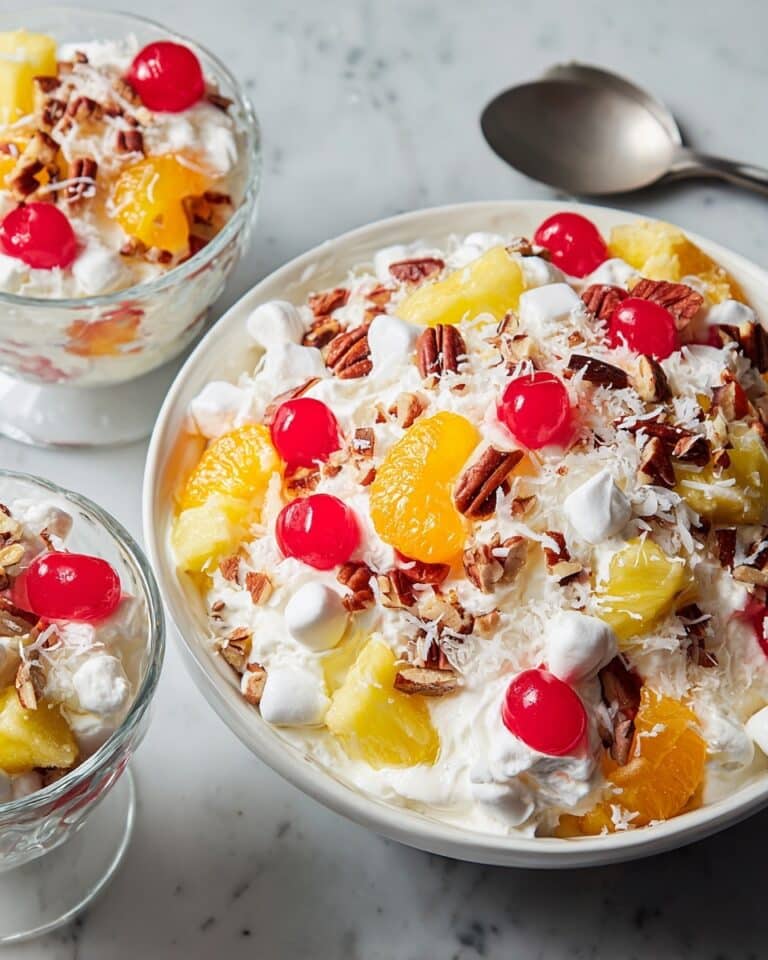 Creamy Ambrosia Salad with Mini Marshmallows and Fresh Fruit Recipe