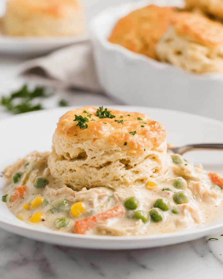 Chicken Pot Pie with Homemade Biscuits Recipe