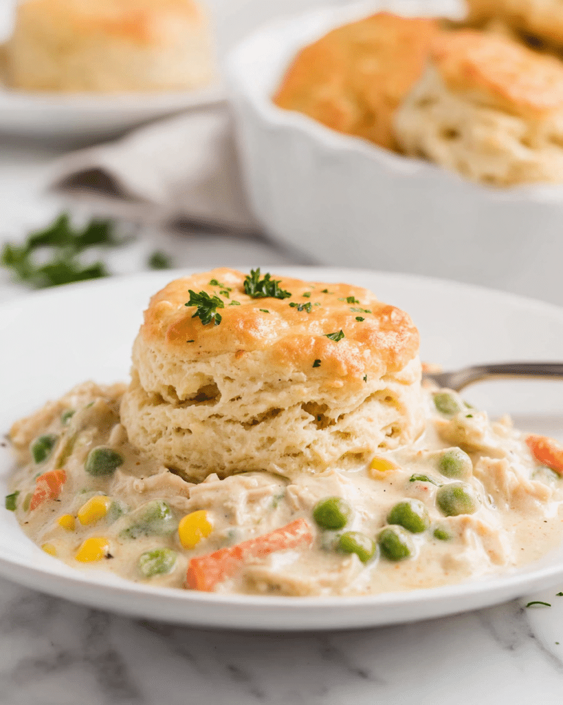 Chicken Pot Pie with Homemade Biscuits Recipe