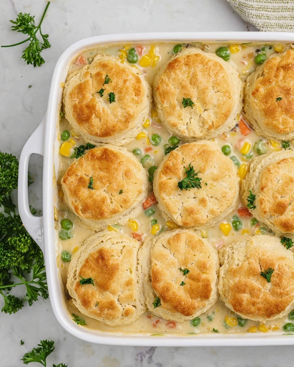 Chicken Pot Pie with Homemade Biscuits Recipe - Recipe Image