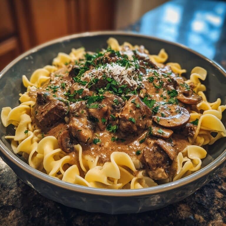 Creamy Steak Pasta with Mushrooms & Whiskey Sauce Recipe