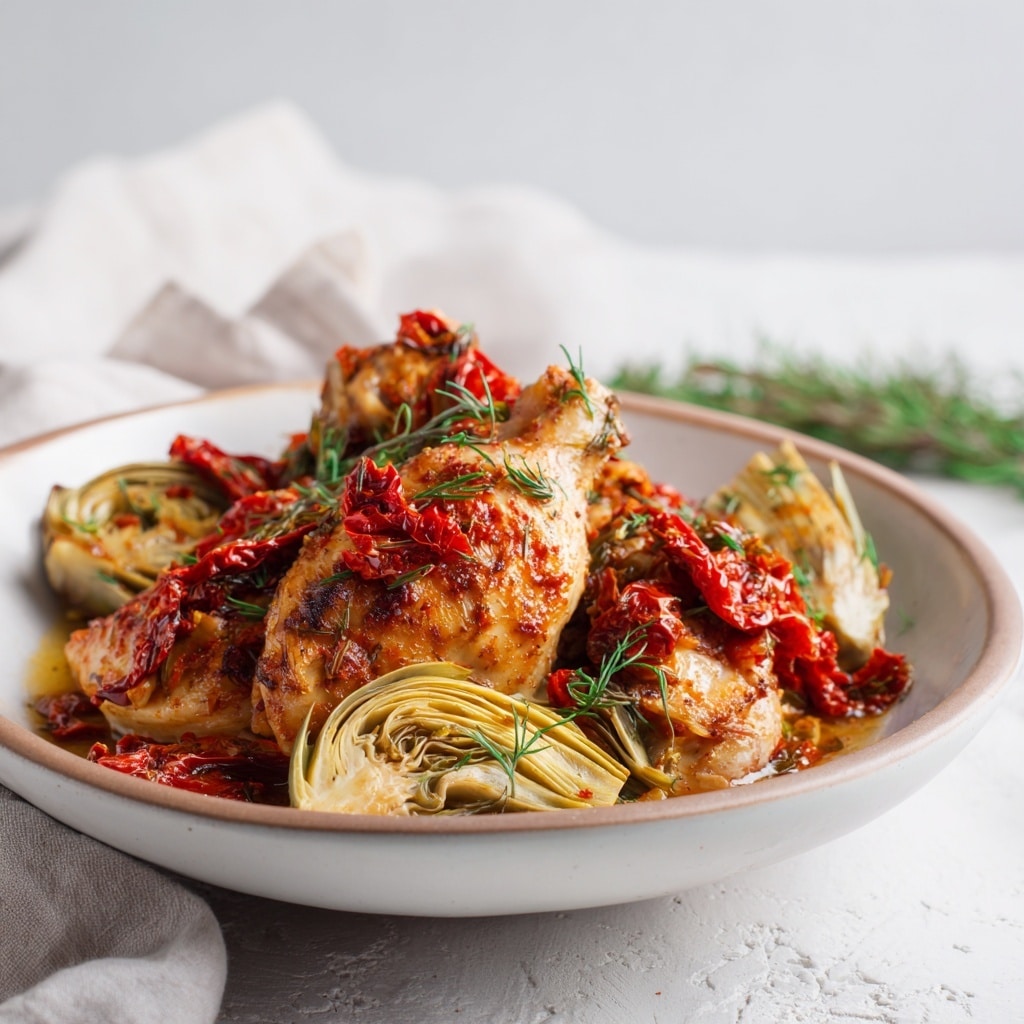 Mediterranean Lemon Chicken with Artichokes and Olives Recipe - Recipe Image