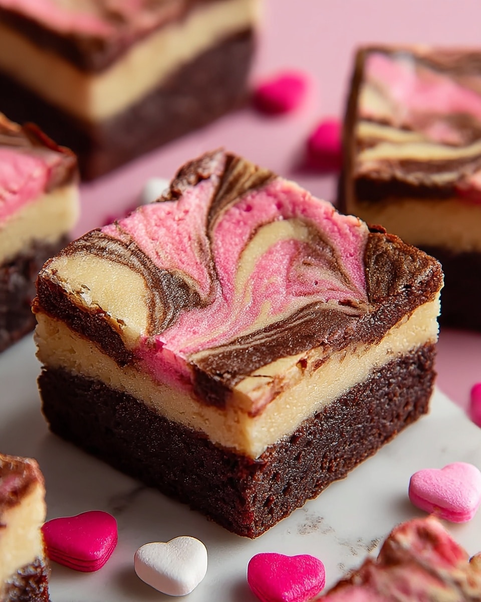 Valentine Brookies (Brownie + Sugar Cookie Swirls) Recipe - Recipe Image