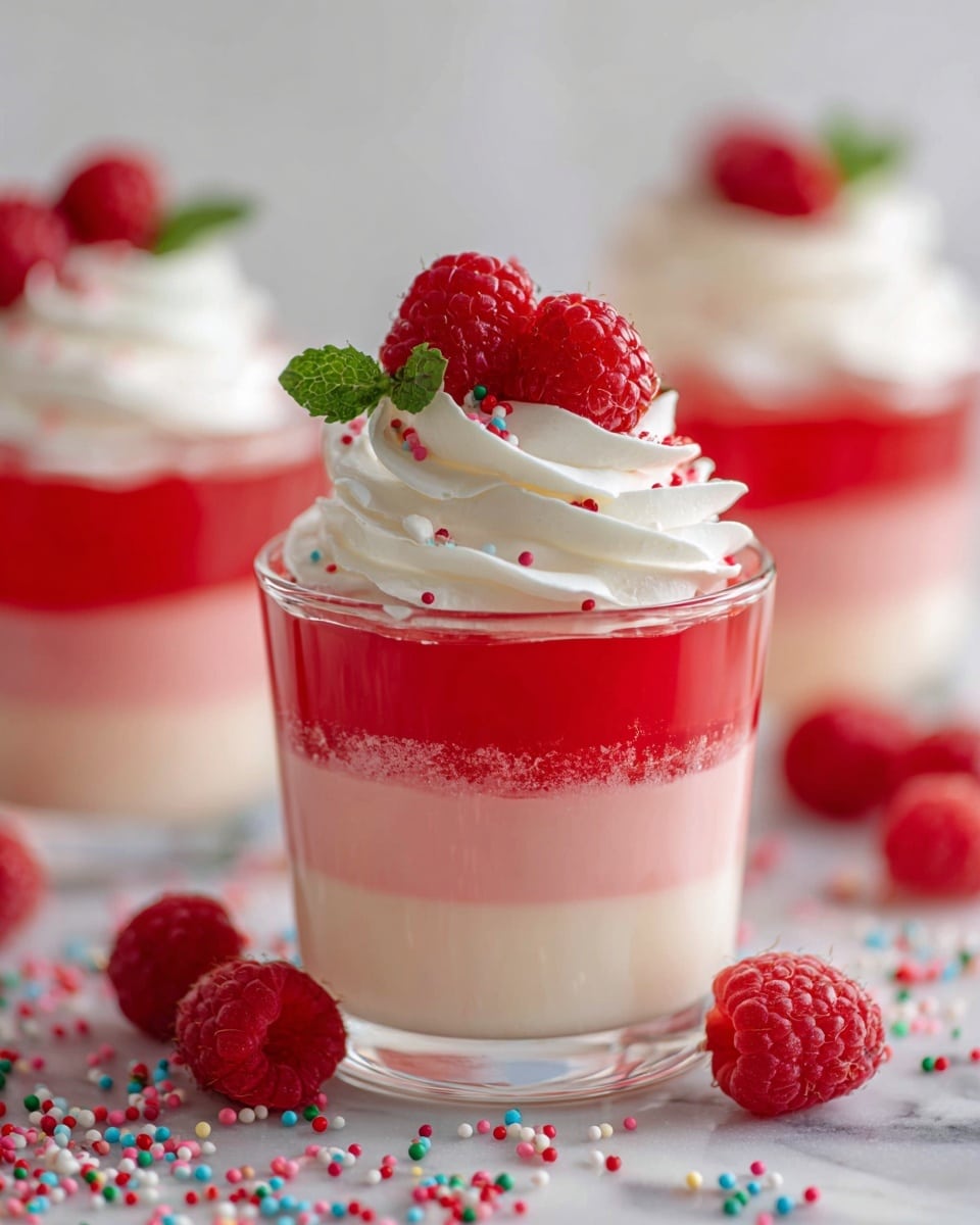 Raspberry Jello Cups: The Perfect Valentine’s Day Party Dessert Recipe - Recipe Image