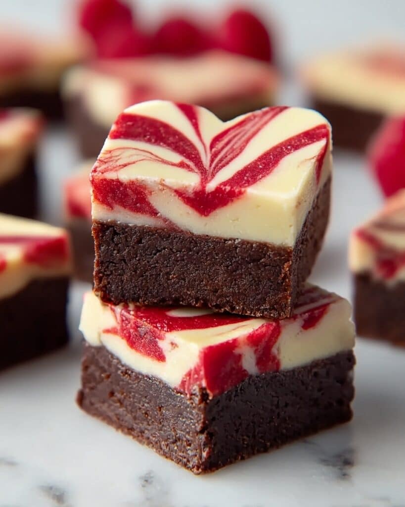 Heart Shaped Raspberry Swirl Cheesecake Brownies Recipe
