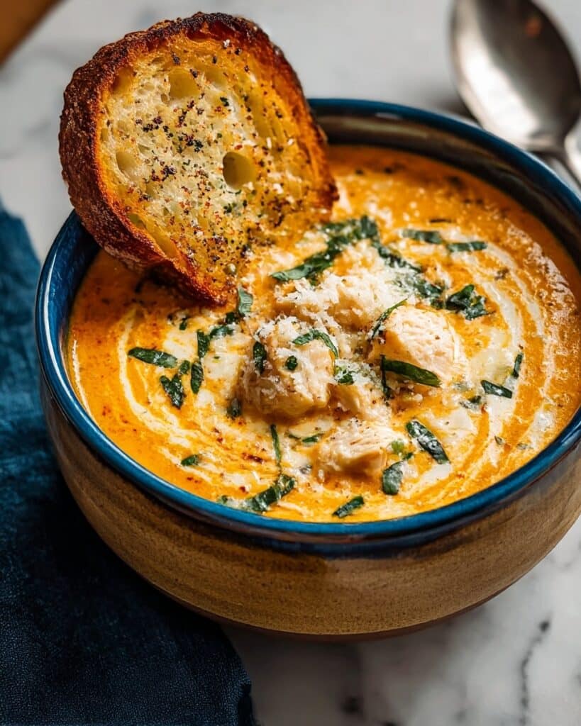 Crock Pot Creamy Chicken Parmesan Soup Recipe