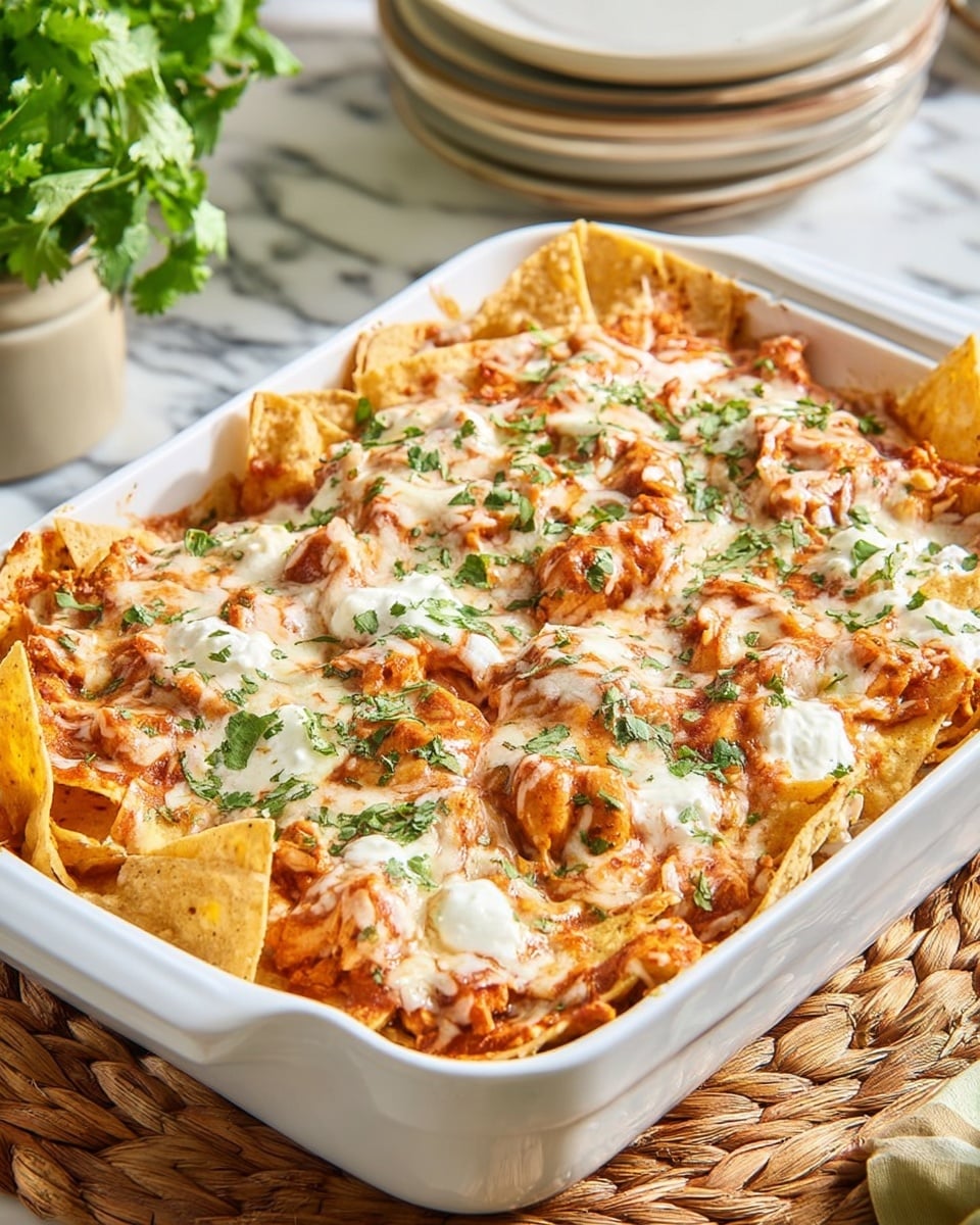 Baked Chicken and Chilaquiles Casserole Recipe - Recipe Image