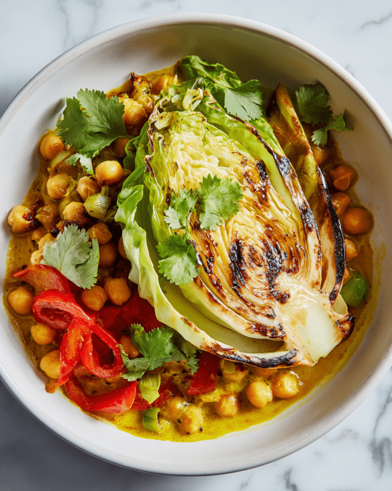 Coconut Braised Cabbage with Chickpeas and Lime Recipe