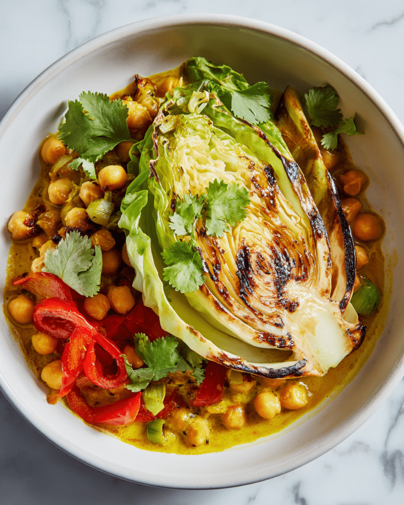 Coconut Braised Cabbage with Chickpeas and Lime Recipe