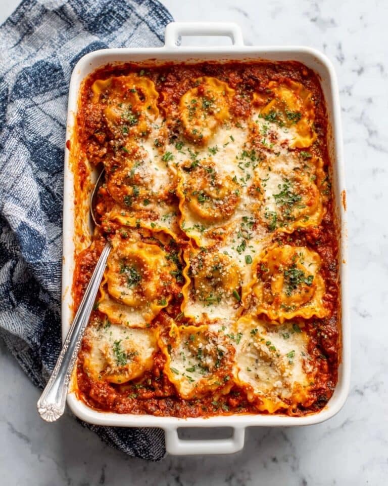 Easy Tomato Spinach Ravioli Bake Recipe