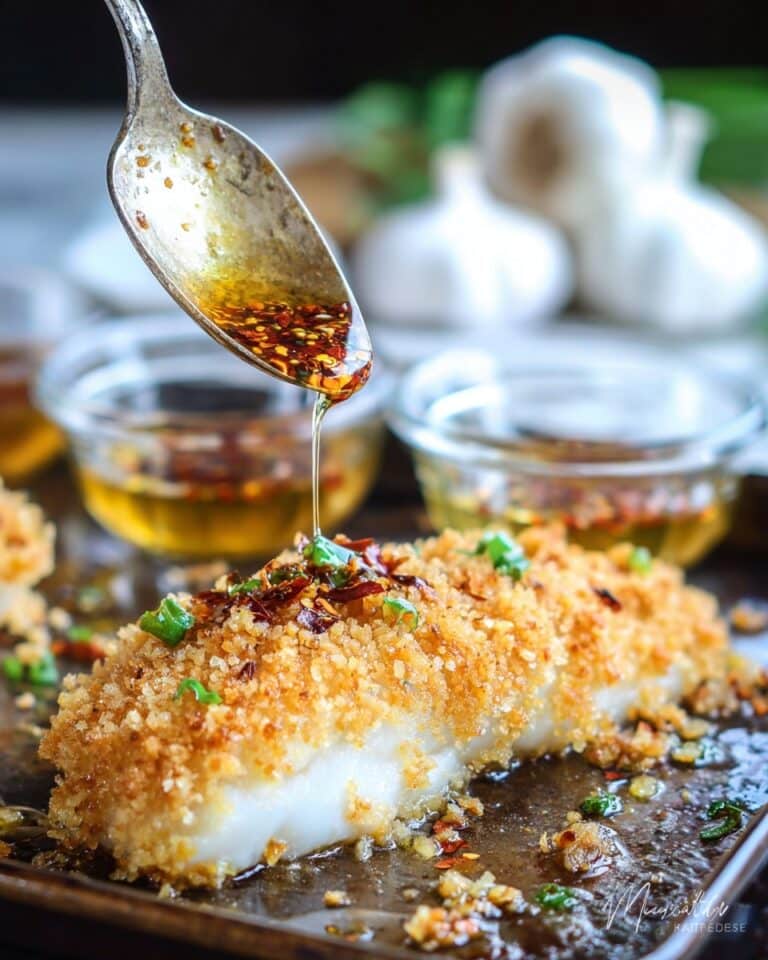Baked Panko Crusted Chicken with Honey Drizzle Recipe