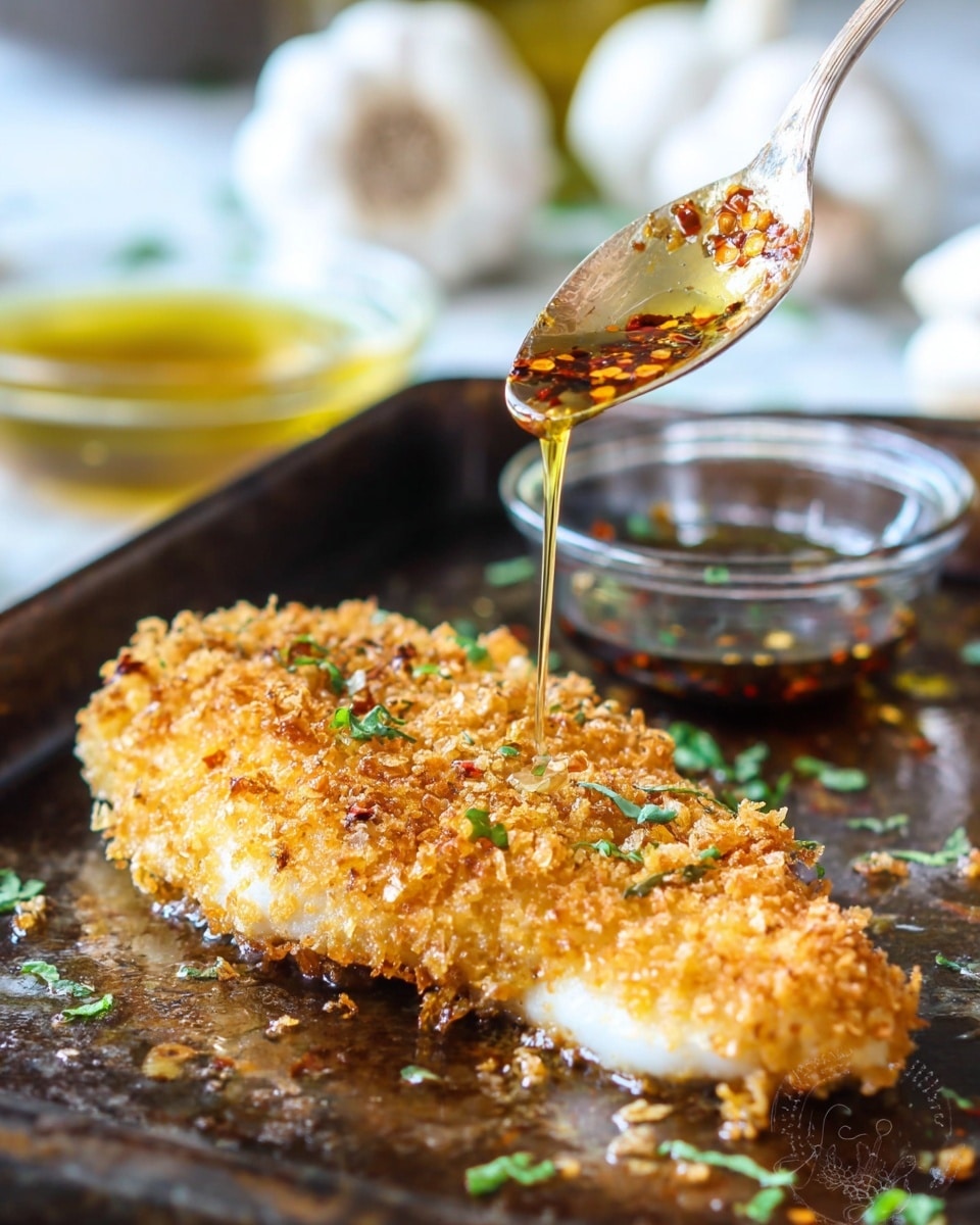Baked Panko Crusted Chicken with Honey Drizzle Recipe - Recipe Image