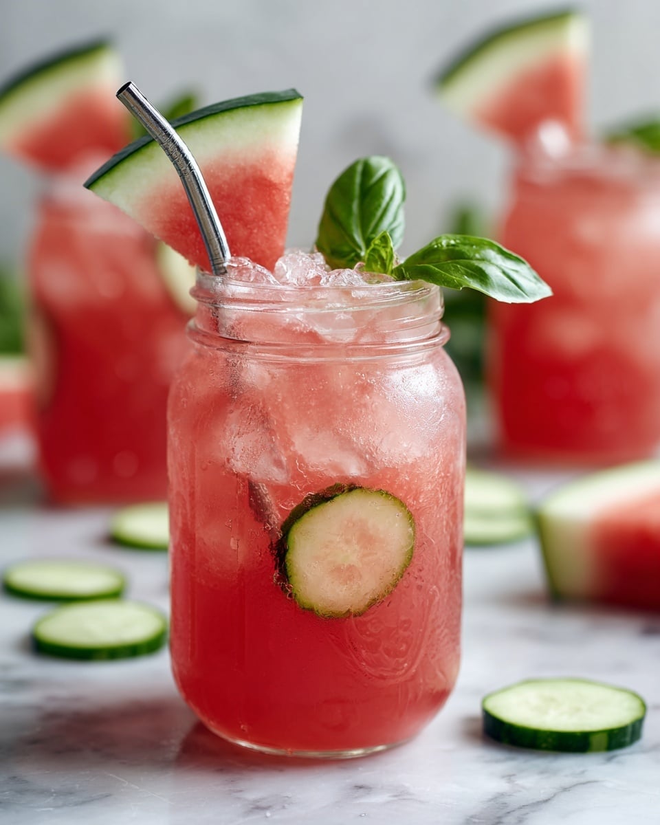 Watermelon Cucumber Basil Lemonade Recipe - Recipe Image
