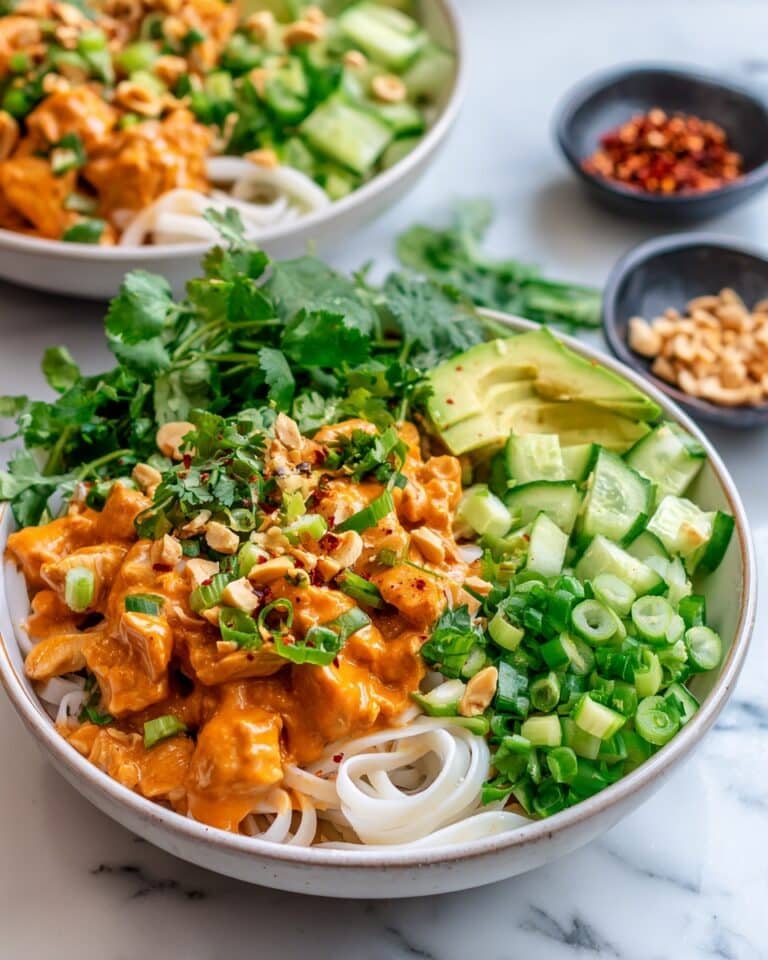Thai Peanut Chicken Noodle Bowls Recipe