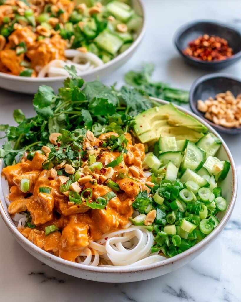 Thai Peanut Chicken Noodle Bowls Recipe