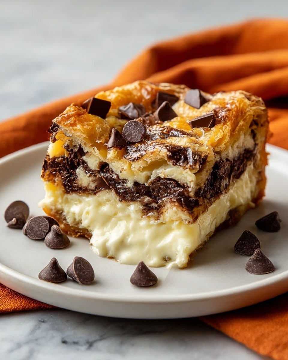 Decadent Chocolate & Cream Cheese Bread Pudding: Gooey Perfection Recipe - Recipe Image