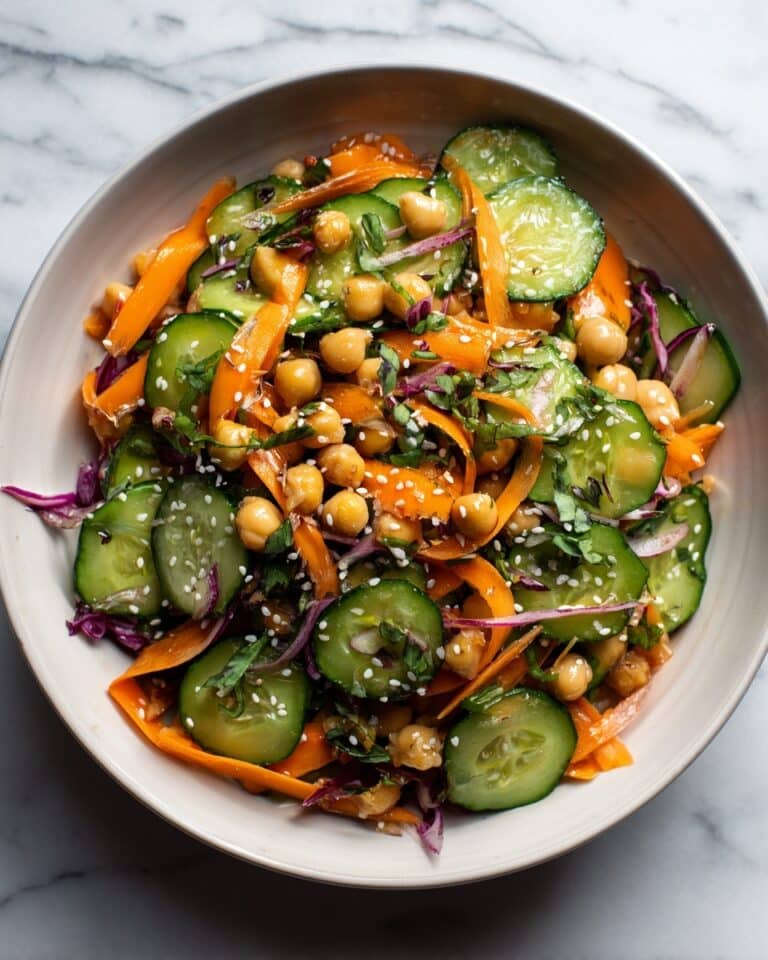 Asian Cucumber and Chickpea Slaw with Sesame Dressing Recipe