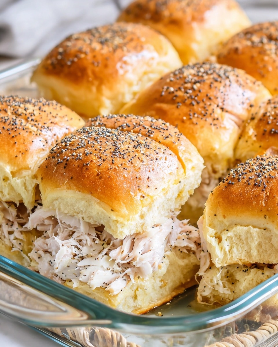 Shredded Chicken Sliders with Honey Dijon Poppy Seed Glaze Recipe - Recipe Image