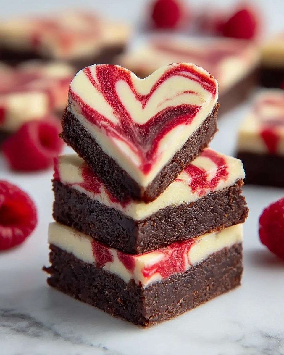 Heart Shaped Raspberry Swirl Cheesecake Brownies Recipe - Recipe Image