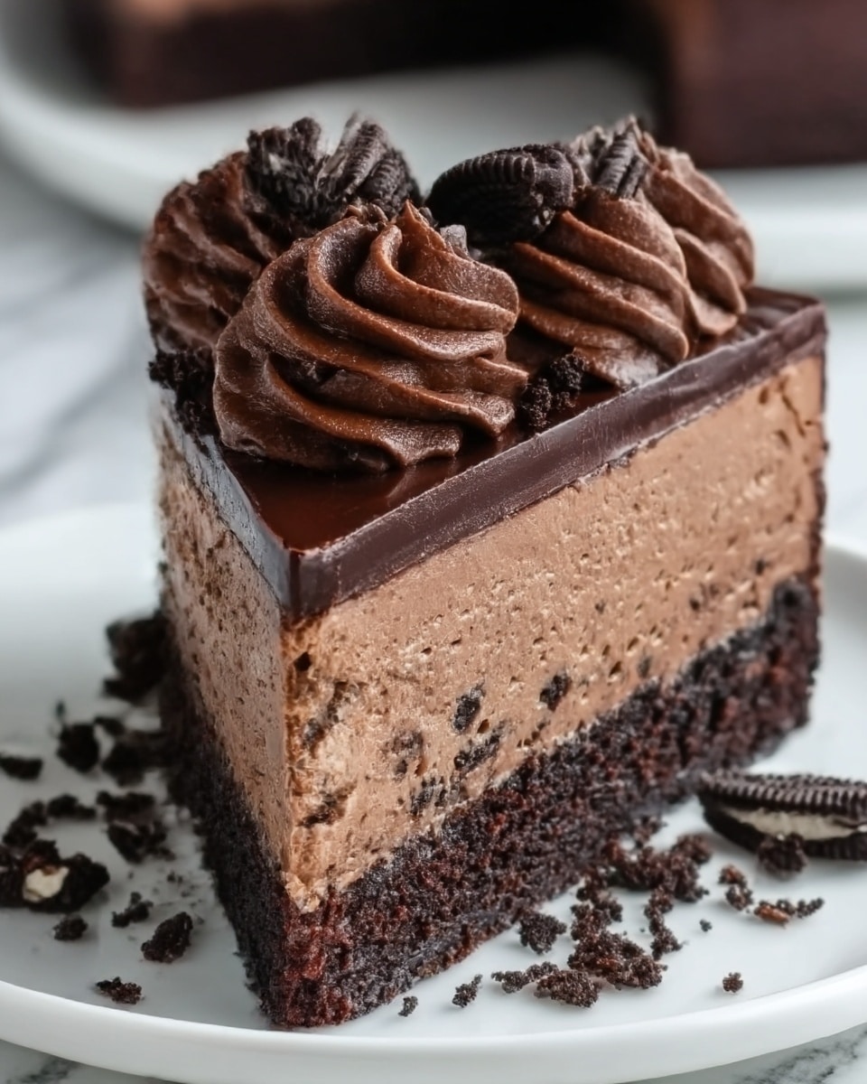Triple Chocolate Cheesecake with Oreo Crust Recipe - Recipe Image