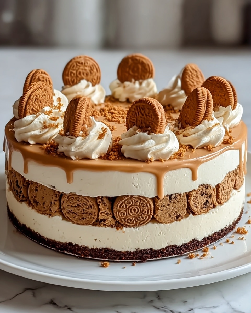 Indulgent Biscoff Cookie Butter Cheesecake Recipe - Recipe Image